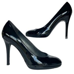 Stuart Weitzman Women's Black Patent Leather Platform Heels Size 9 M
